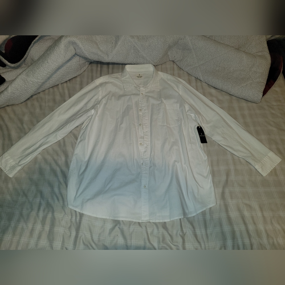 Mutual Weave White Casual Button Down Long-Sleeve Shirt